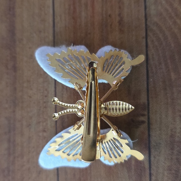 Butterfly Hair Clip Gold and Silver - Picture 2 of 9